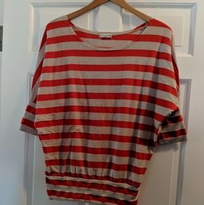 Ladies stripe banded blouse